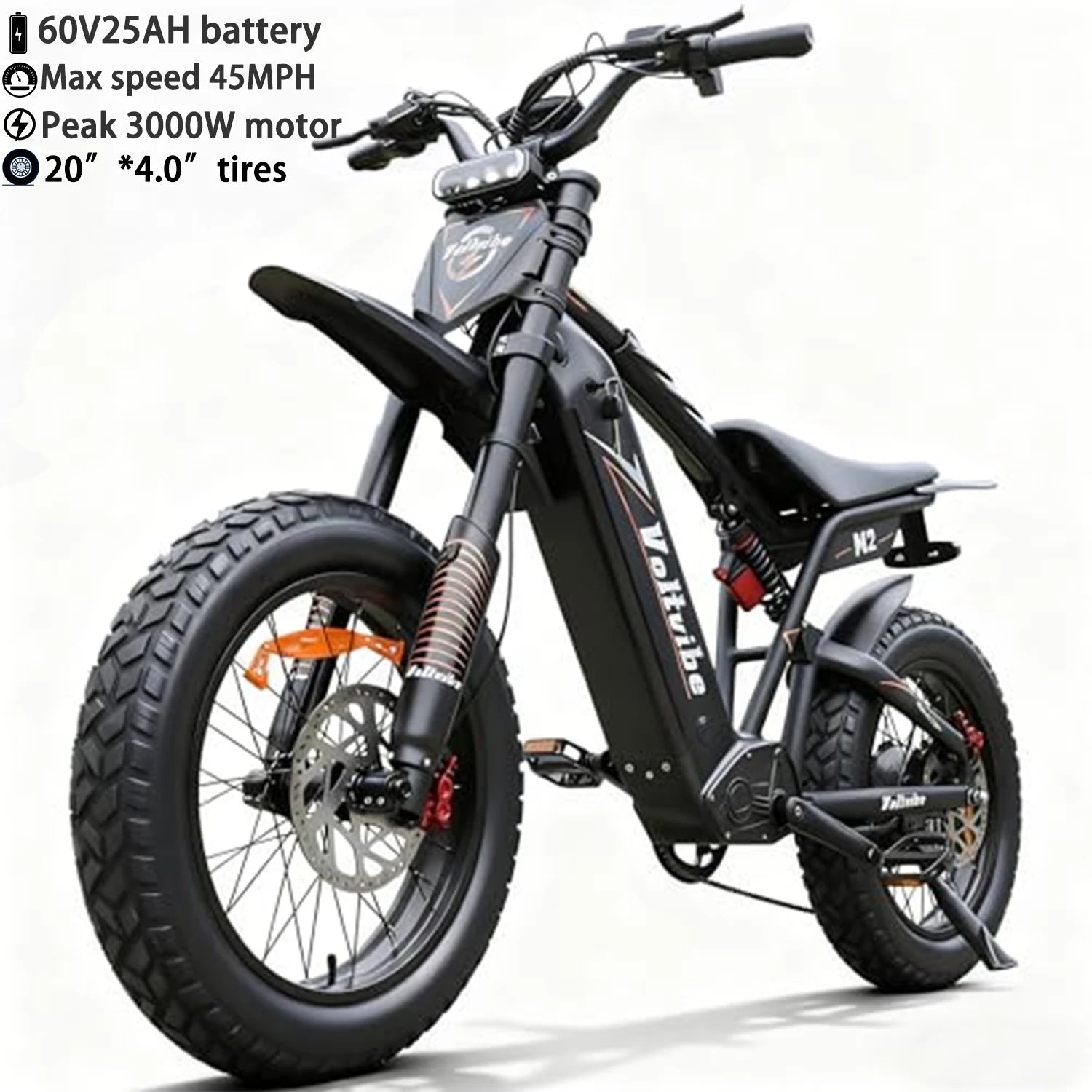 BAOLUJIE Adult Electric Bicycle Peak 1500W/5000W Motor 48V/52V/60V Battery Mountain Bike Electric Bike Fat Tire E bike off-road