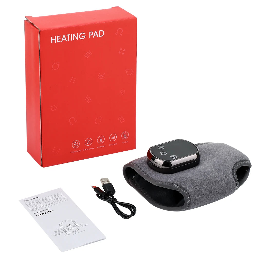 Electric foot hand massager 5-level far-infrared hot compress vibrate heat ankles wrist Guard bracket joint Portable Relax Timer