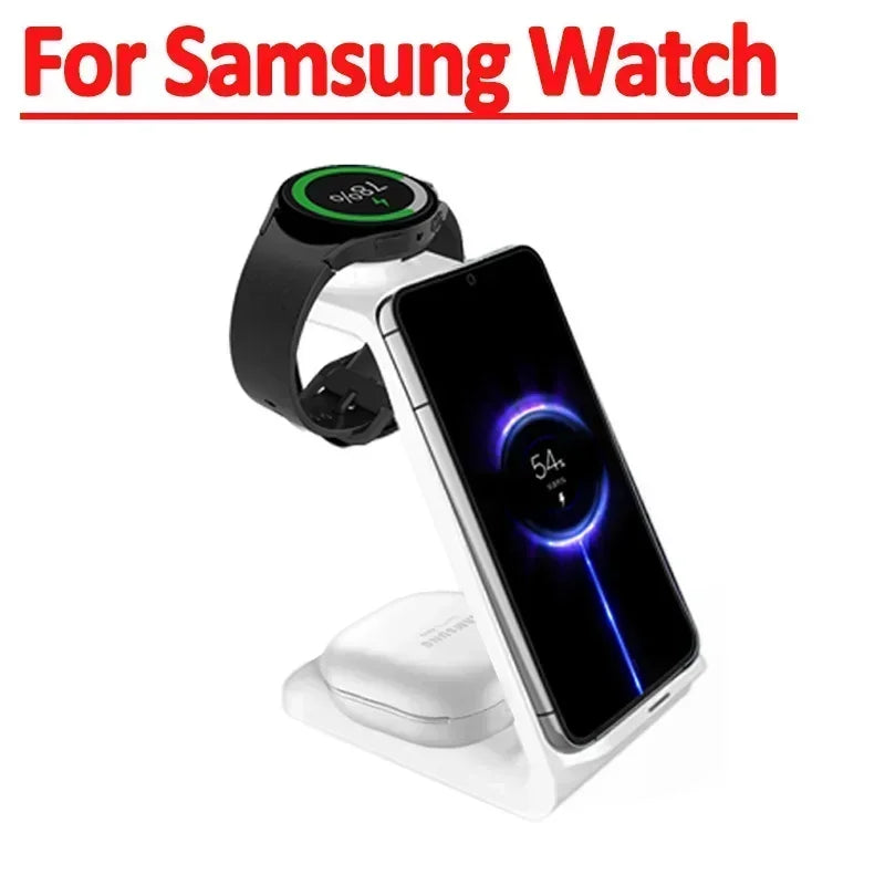 VIKEFON Fast Wireless Charger Stand For iPhone 16-12 Samsung S20 S21 Apple Watch 8/7 Samsung Galaxy 6/5 Charging Station