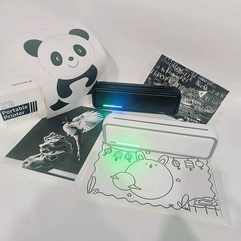 Portable A4 printer, wireless thermal printer for printing documents and pictures on A4 thermal paper, ink-free operation with l