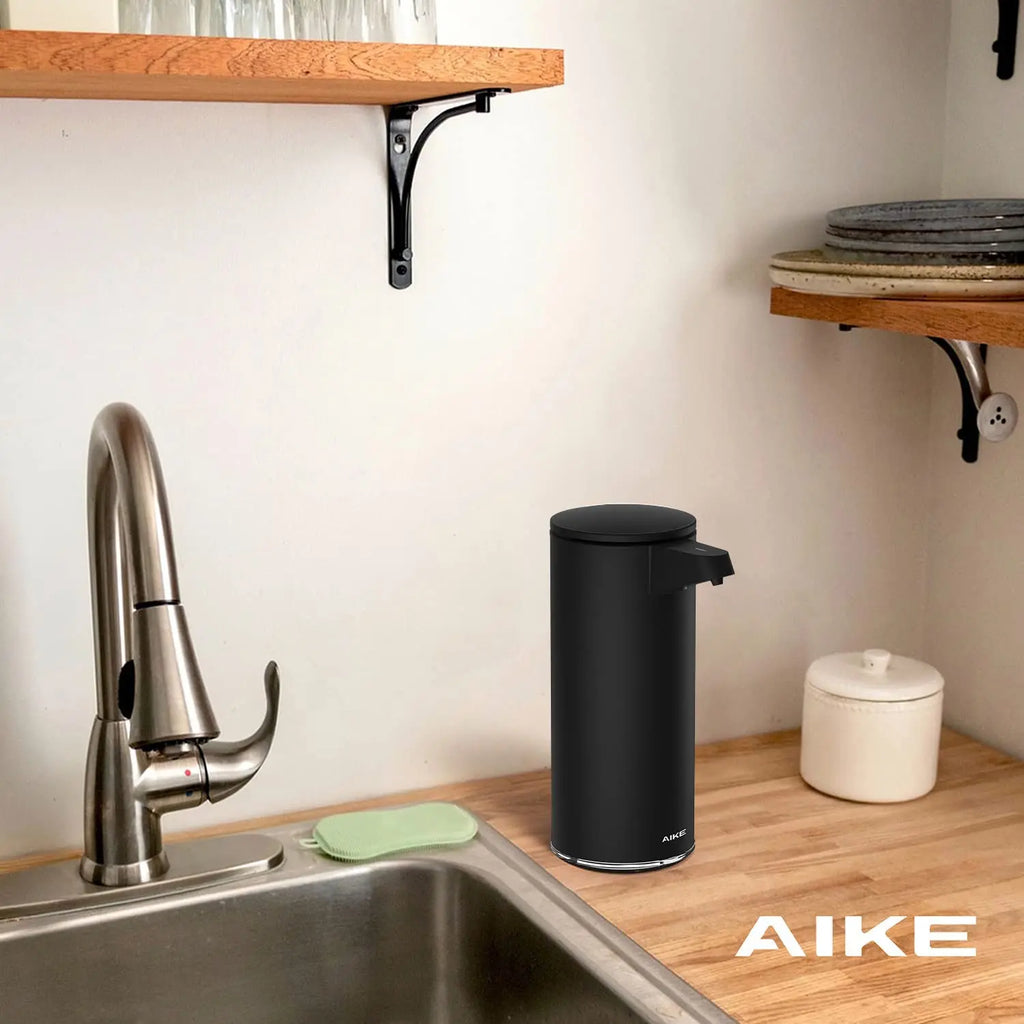 AIKE Automatic Kitchen Detergent Dispenser Durable Stainless Steel USB Rechargeable Smart Soap Dispenser Liquid Electric Pump